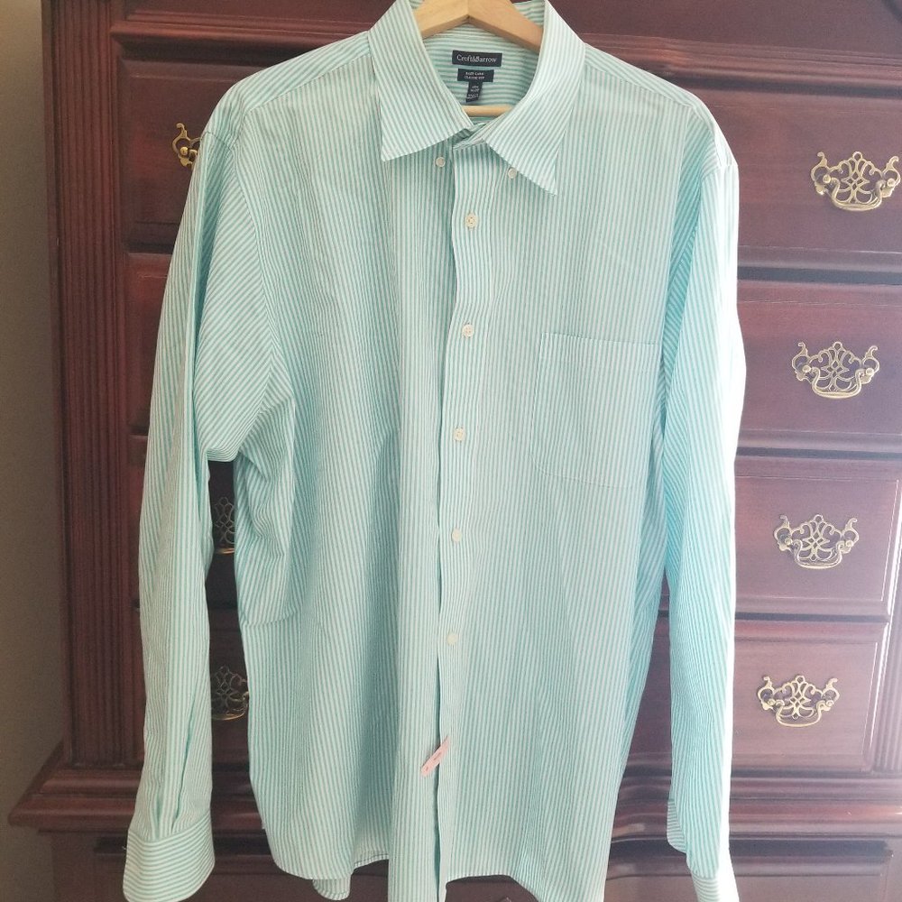 Croft & Barrow Striped L/S Shirt - 18 1/2  36/37